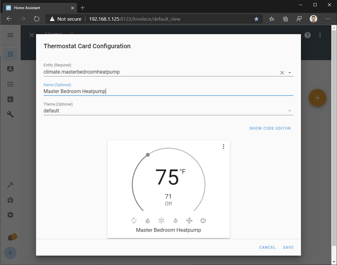 Adding a Heat Pump in Home Assistant - Step 5