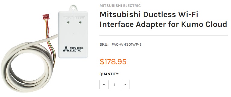 Mitsubishi Ductless Wifi Interface Adapter for Kumo Cloud Price